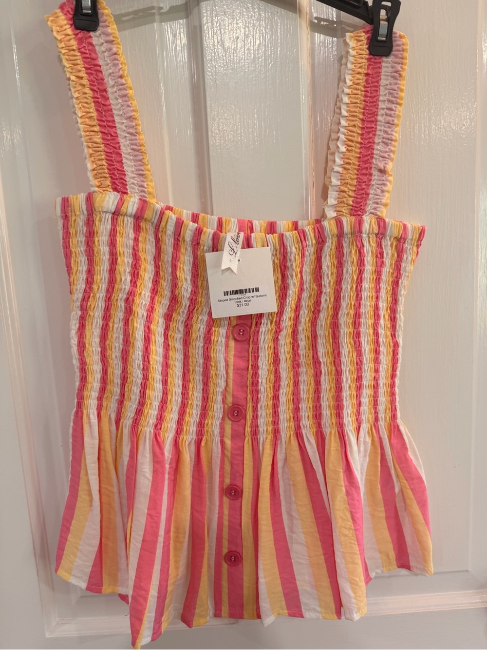 Pink Yellow Striped Sundress - Lightweight Summer Top